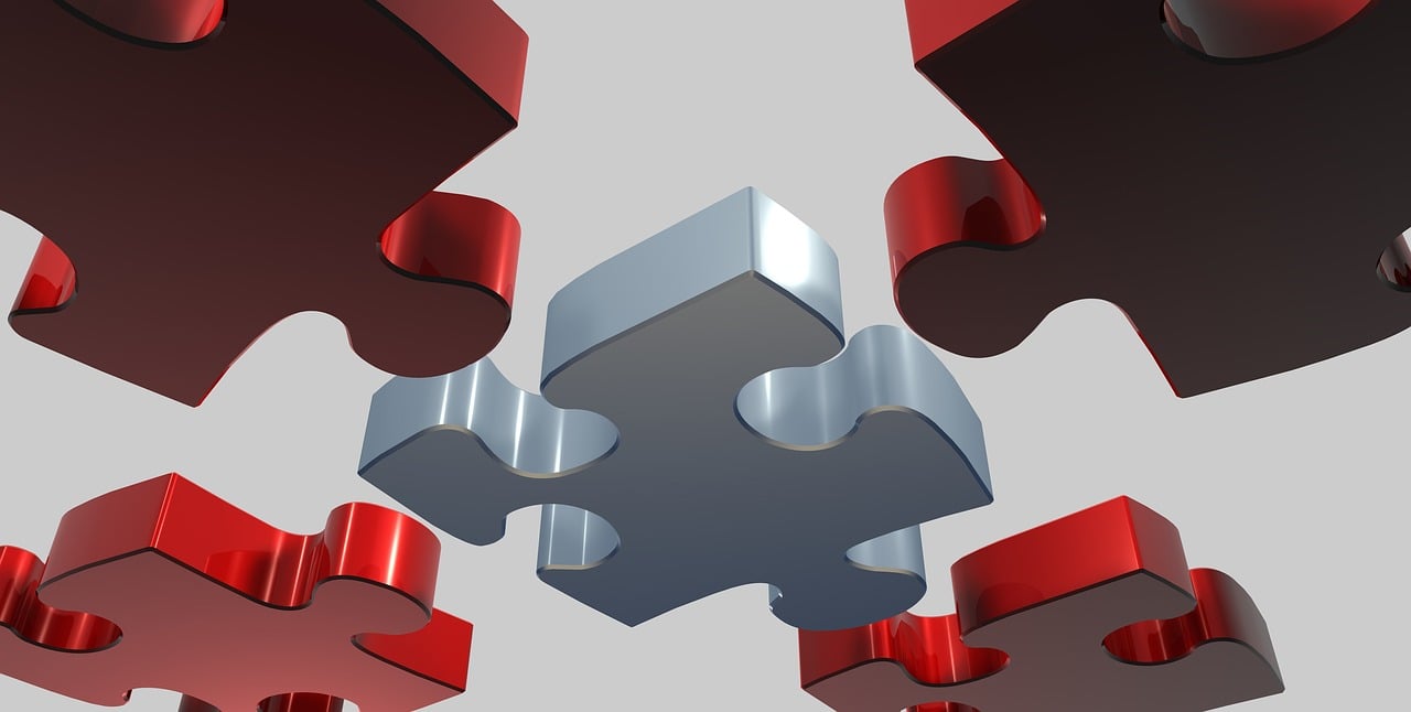 3D puzzle showing creative workflow